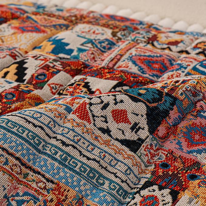 VClife Boho Eclectic Textured Sofa Cover, Ethnic Retro Dog Couch Cushion Cover for 3-4 Cushion Couch Sofa, Plush Soft Anti Slip and Washable Couch Cover for Sectional L Shape Sofa - Image 8
