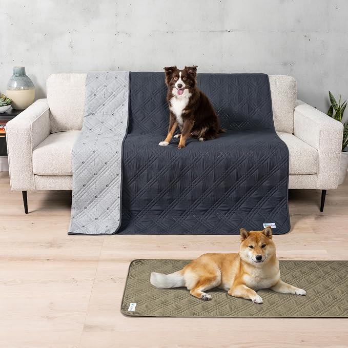 PetAmi Waterproof Couch Cover for Dogs, Non-Slip Leakproof Sofa Furniture Protector for Pet Cat, Machine Washable Bed Blanket for Car Seat, 52x82 Gray - Image 2