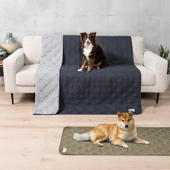 PetAmi Waterproof Couch Cover for Dogs, Non-Slip Leakproof Sofa Furniture Protector for Pet Cat, Machine Washable Bed Blanket for Car Seat, 68x82 Gray - Image 2