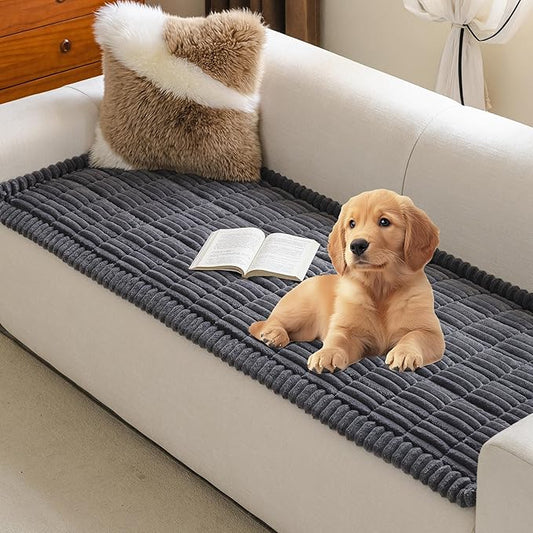 MYSKY HOME Couch Covers for 3 Cushion Sofa Pet Friendly, Couch Cover for Dogs, Sofa Covers for Pets Washable, Soft Non-Slip Sofa Slipcovers Furniture Protector Covers, Dark Grey, 27.6" x 70.9" by MYSKYHOME