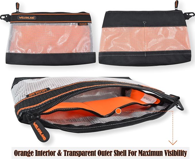 WELKINLAND Clear Tool Pouch, 4PCS Tool pouches, 13" Tools pouch, Zipper tool pouch, Tool pouch bag, Tool bag organizer, Small tool bag, Small tool pouch, Small tool bags, Tool pouches with zipper - Image 3