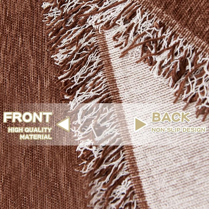 MYSKY HOME Couch Cover for Dogs Washable Couch Covers Couch Covers for Sofa Couch Cover 2 Cushion Sofa Non Slip Dogs Furniture Protector with Tassels Chenille Sofa Covers for Pets, 71"x102", Chocolate - Image 7