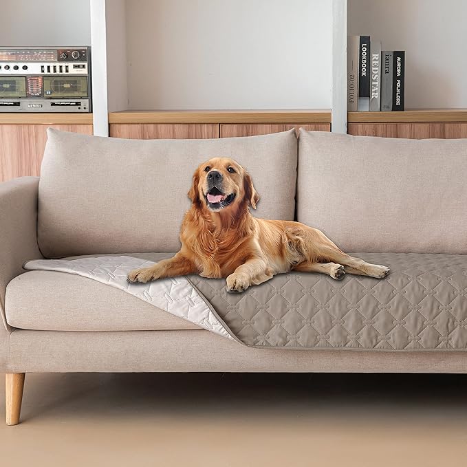 gogobunny 100% Double Sided Waterproof Dog Blanket Soft Pet Bed Cover Reversible Protect Furniture Couch Sofa Car for Puppy Large Dog Cat (Dark Stone/Light Stone, 30x70 Inch (Pack of 1)) by gogobunny