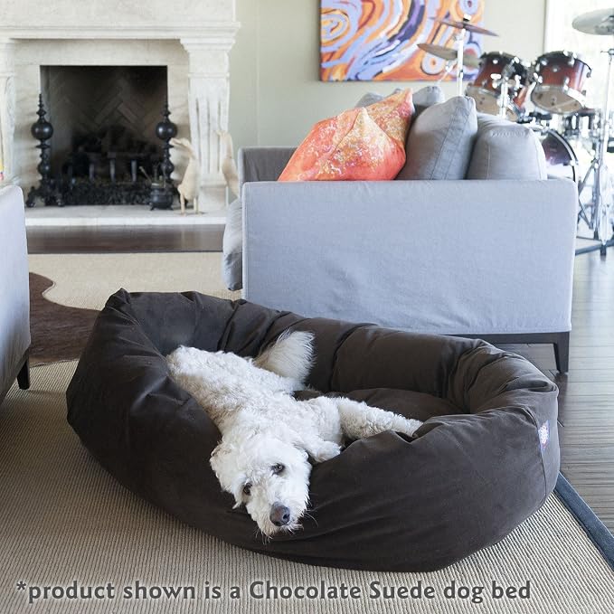 Majestic Pet 24 Inch Suede Calming Dog Bed Washable – Cozy Soft Round Dog Bed with Spine Support for Dogs to Rest their Head - Fluffy Donut Bed 24x19x7 (Inch) - Round Pet Bed Small – Sage - Image 7