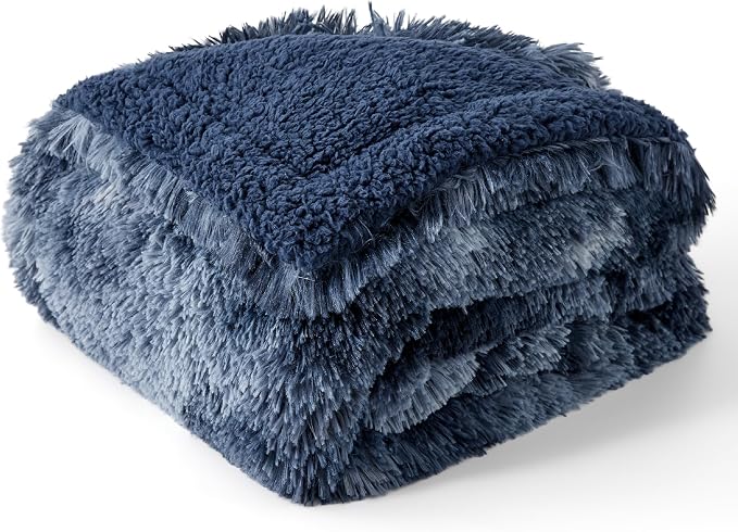 Bedsure Waterproof Dog Blankets for Large Dogs, Fluffy Faux Fur, 50×60" | Plush Fuzzy Reversible Pet Blankets for Couch and Dog Bed, Soft Calming Throw Cat Blanket Washable, Dog Gift, Tie-dye Navy - Image 8