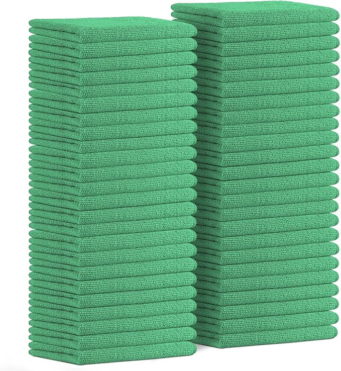 Avalon Towels Microfiber Cleaning Cloths (Value Pack of 48) - Size 16 x 16 Inches, Highly Absorbent Cleaning Rags, Lint Free, Reusable and Washable, Microfiber Towels for Cars by AvalonTowels