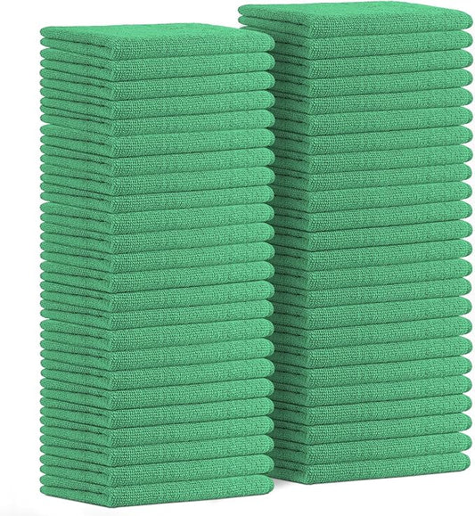 Avalon Towels Microfiber Cleaning Cloths (Value Pack of 48) - Size 16 x 16 Inches, Highly Absorbent Cleaning Rags, Lint Free, Reusable and Washable, Microfiber Towels for Cars by AvalonTowels