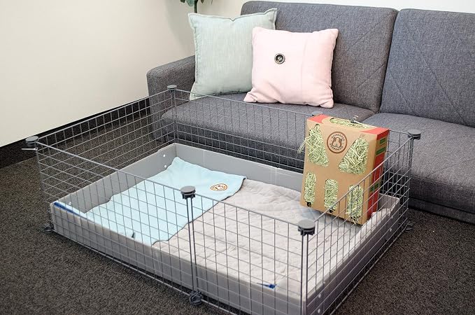 GuineaDad Original Reusable Cage Liner – Blue Fleece Bedding with Burrowing Pocket – Extra Absorbent Bamboo Core & Waterproof Bottom – Fits 2x3 C&C Guinea Pig Cages – Small Pet Supplies - Image 7