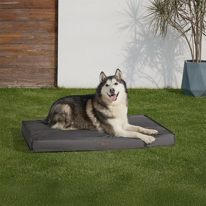 LE SURE Outdoor Waterproof XXL Dog Bed,Orthopedic Pet Mat,48x30In | Crate Pad for Dogs with Oxford Fabric Surface,Removable Washable Cover,Egg Foam Kennel Pads,Non slip Bottom,Grey - Image 5