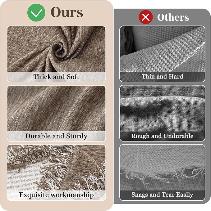 MEETSKY Couch Cover Sectional Sofa Covers Washable Chenille Couch Covers for 2 Cushion L Shape Sofa Slipcover Multi-Use Furniture Protector for Dogs Pets, 71" x 118", Sand - Image 3