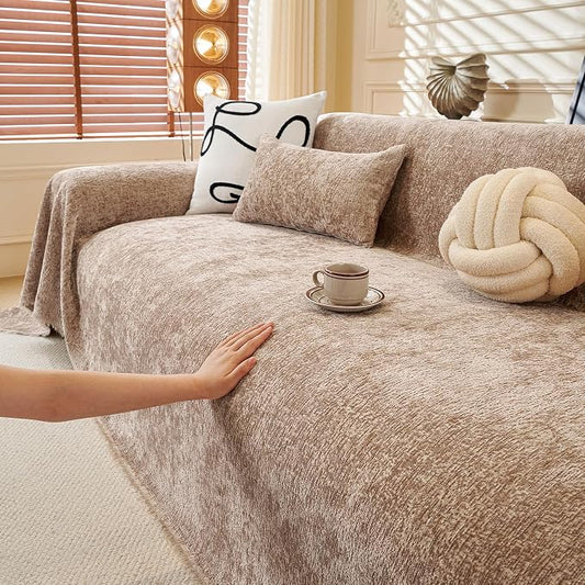 ROOMLIFE Boho Couch Covers for Sofa Washable for 3 Cushion Couch, Chenille Furniture Protector Sofa Couch Cover for Dogs, Soft Breathable Sofa Slipcover, Couch Throw Blankets with Tassels 71''X150'' by ROOMLIFE