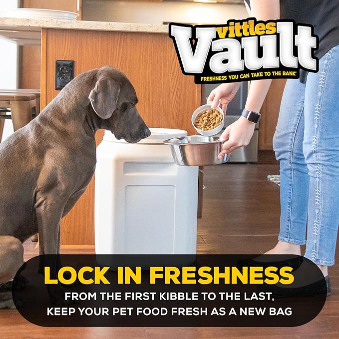 Vittles Vault Traditional Pet Food Storage Container For Dog Kibbles/Bird Seed/Oatmeal/Rice/Flour/Cereal, BPA Free Plastic, Sealed Airtight For Cat Food, Up To 50 lb, Made in USA, With Scoop, Gray - Image 5