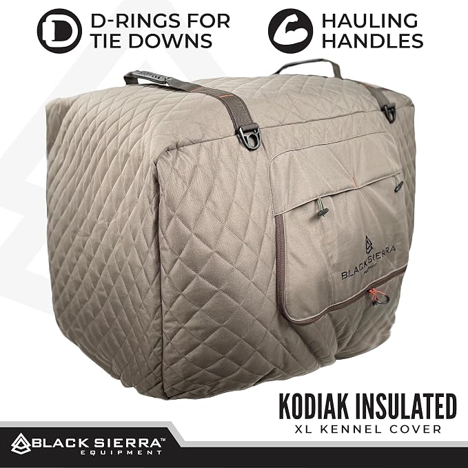 Black Sierra 41” Insulated XL Dog Kennel Cover – Ventilated, Weather‑Resistant Crate Cover with Carry Handles, Perfect for Duck Hunting, Cold‑Weather Transport, Camping & Travel - Image 6
