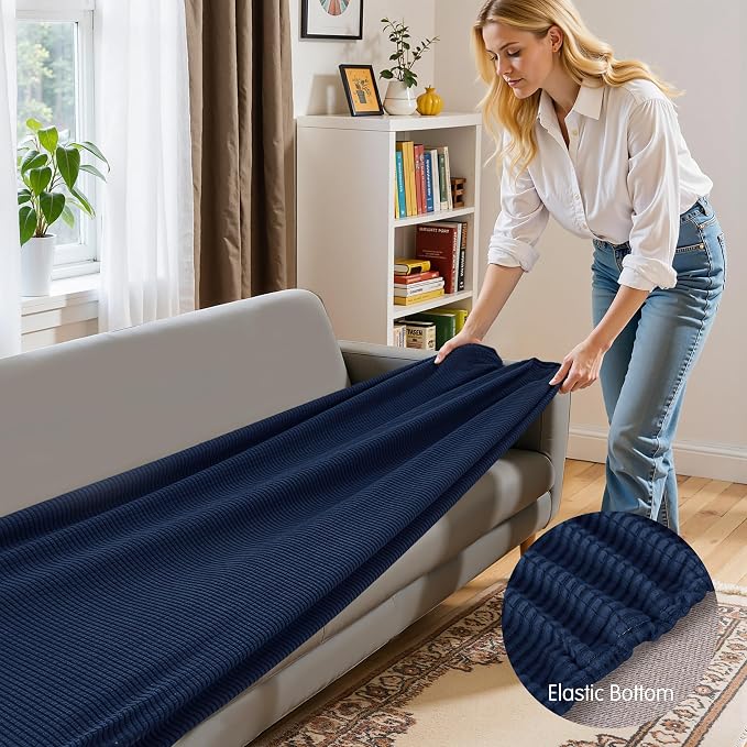 Hokway Stretch Couch Cushion Covers, Stretch Sofa Cushion Covers, Washable Replacement Sofa Seater Slipcovers, Reversible Furniture Protector for Dogs(Light Gray, X-Large) - Image 4