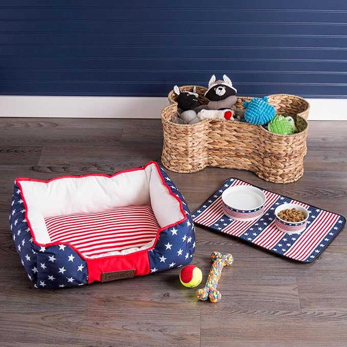 Bone Dry Pet Storage Collection, Bone Shape Hyacinth Toy Basket, Natural, Small - Image 5