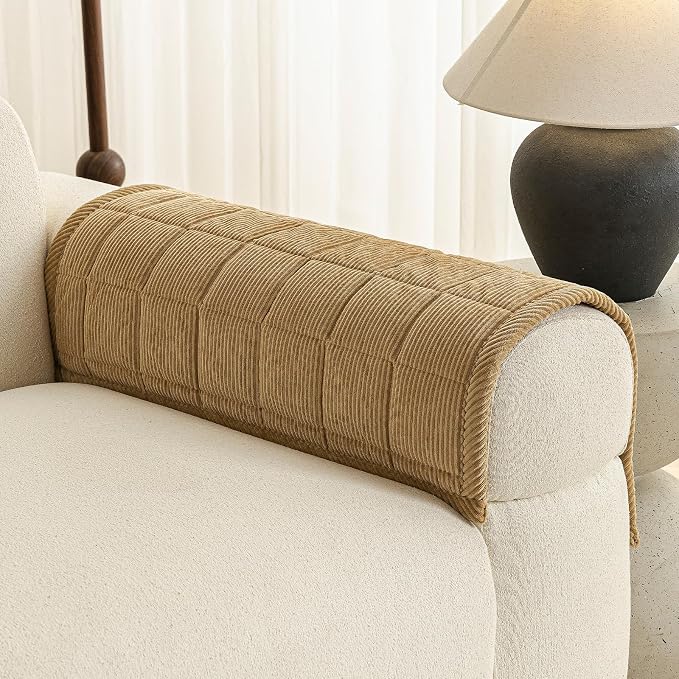 Velvet Couch Covers for Sectional Sofa Washable, Non-Slip L Shaped Sectional Couch Cover, Soft Pet Couch Covers for Sofas, Furniture Slipcovers for Single Sofa(1PC,35"x35",Light Brown) - Image 3
