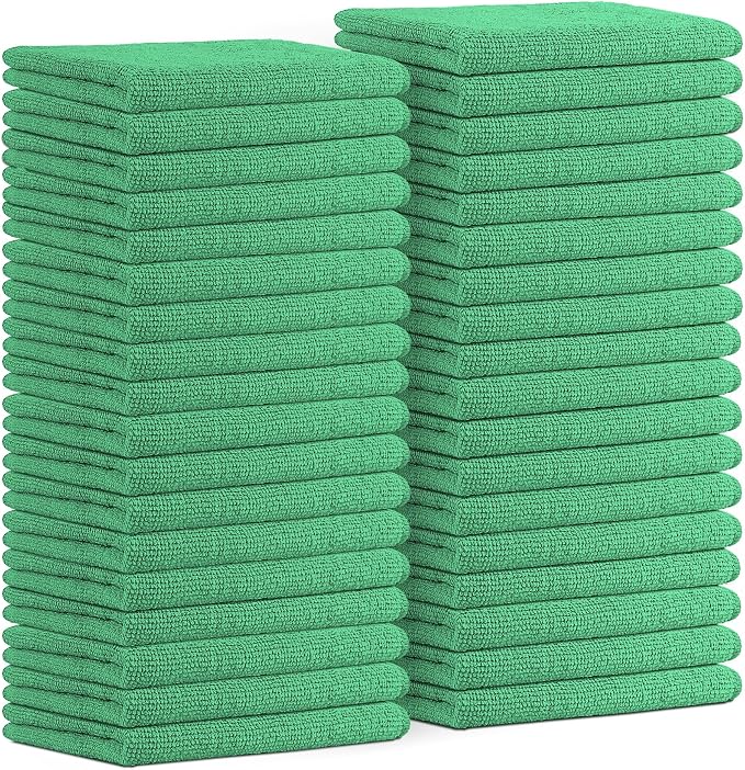 Avalon Towels Microfiber Cleaning Cloths (Value Pack of 36) - Size 16 x 16 Inches, Highly Absorbent Cleaning Rags, Lint Free, Reusable and Washable, Microfiber Towels for Cars by AvalonTowels