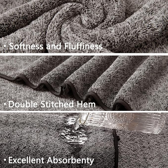 Ycosy 18 Piece Bath Towels Set,100% Microfiber Family Bathroom Towel with Hanging Loops-6 Bath Towels,6 Hand Towels,6 Washcloths,Quick Dry Highly Absorbent Shower Towel for Bathroom,Hotel,Spa-Brown - Image 9