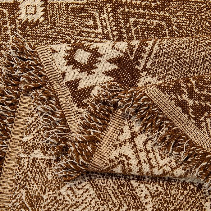 DREAMINGO Chocolate Brown Couch Protector Boho Sofa Covers for 3 Cushion Couch Geometric Jacquard Soft Chenille Furniture Cover for Dogs Washable Vintage Sofa Slipcovers for Sectional, 71"x150" - Image 6