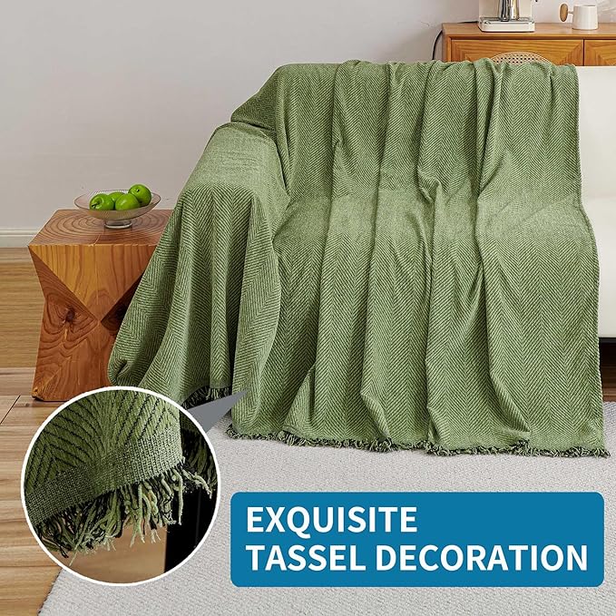 HAOMAIJIA Chenille Couch Cover Sofa Covers for 1 Cushion Couch Washable sectional Couch Covers for Dogs pet Furniture Protector Couch Cover Blanket for Living Room (sage Green, 71"x91") - Image 6