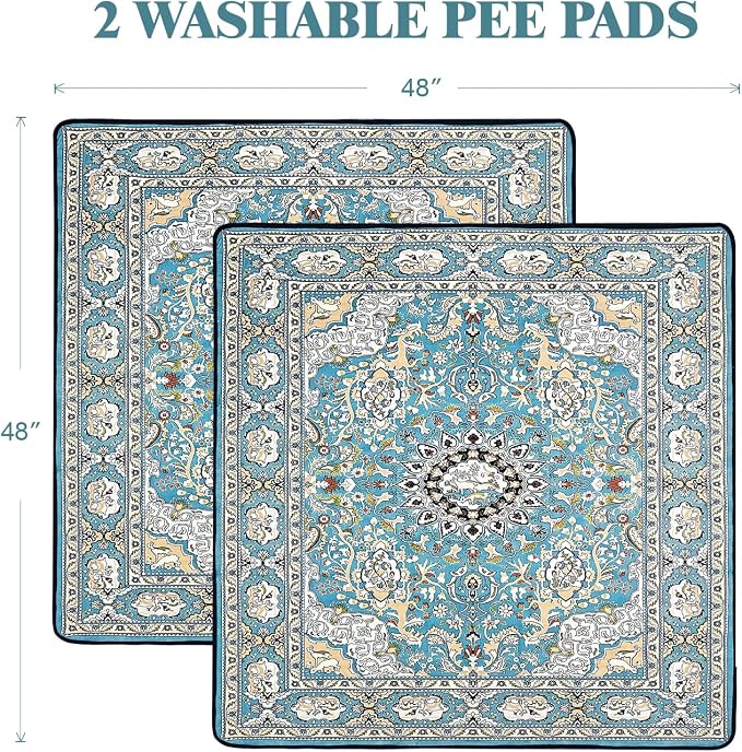 Qeils Washable Pee Pads for Dogs, Reusable Puppy Pads 48"x 48" 2 Pack | Leak-Proof, Super Absorbent Potty Training Pads With Non-Slip Backing For Crates, Floor, Playpen, Whelping & Furniture - Image 5