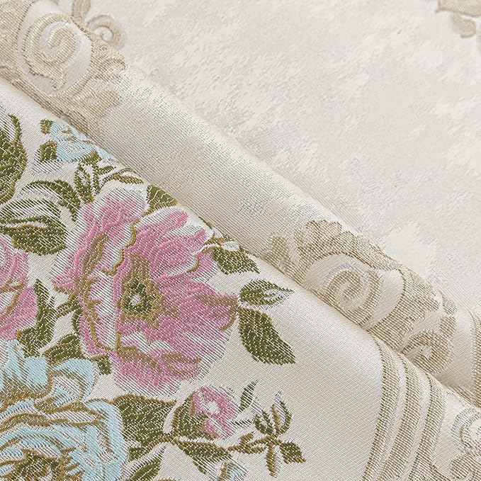 Loom and Mill Jacquard Floral Sofa Couch Covers, Pearly Beige, 71"x118" | Elegant Damask Sofa Throw Cover with Tassels for 2-3 Cushion Couch, Sectional Couch Cover Sofa Slipcover for Dogs Pets - Image 5