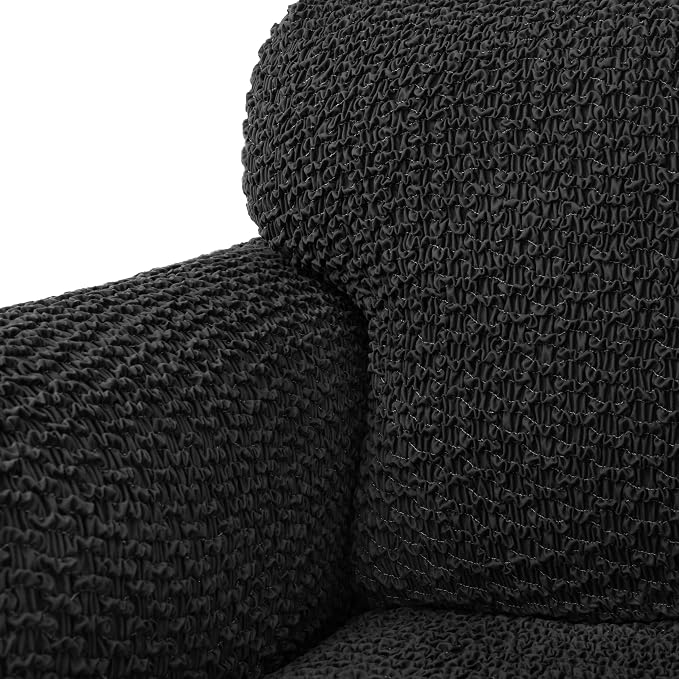 PAULTO BY GA.I.CO. Stretch Sofa Slipcovers – Soft Elastic Fabric Couch Cover for Armchair Loveseat 3-Seater & 4-Seater Sofa Cover – Non-Slip Furniture Protector Washable - Black (64"-85" Wide) - Image 6