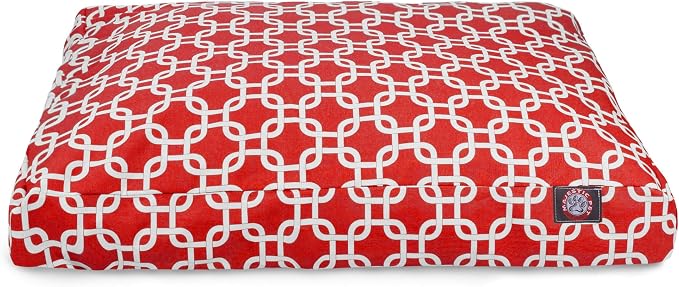 Red Links Small Rectangle Indoor Outdoor Pet Dog Bed With Removable Washable Cover By Majestic Pet Products - Image 2
