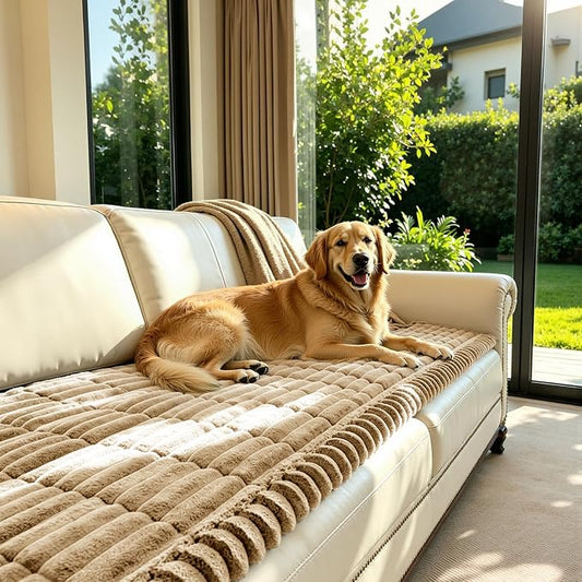 SUBRTEX Couch Cover for Dogs, Non-Slip Sofa Mat Washable, Thick Sofa Slipcover Cushion Protector Pet-Friendly (Coffee, 27.6"x70.9") by Subrtex