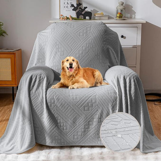 Waterproof Recliner Chair Covers, Anti-Slip Reclining Chair Covers, Pet-Friendly, Washable, Durable and Breathable Couch Covers – Reversible Design for Sofa Protection(71x71in/Light Grey) by YUEANG