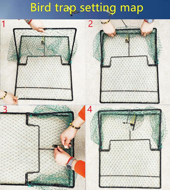 Pigeon Bird Trap Quail Sparrow 2 Pack Spring Starling Catching Net Traps for Trapping - Image 6