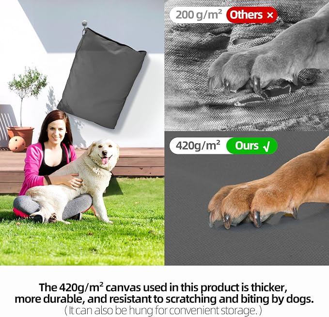 Sytopia Durable Dog Beds for Medium Dogs with Machine Washable Cover,Dark Grey, Medium - Image 2