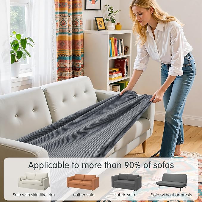 Hokway Couch Cushion Covers Stretch Cushion Covers Sofa Seat Cushion Slipcover Cushion Protector(Light Gray, Medium) - Image 4
