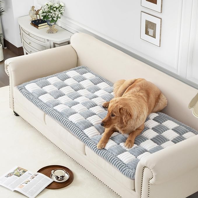 Couch Cover for Sofa, Sectional Couch Cover for Dogs, Sofa Cover Washable, Cushion Cover Blanket Pad Bed Mat for Pets, Fleece Furniture Protector, Grey, 27.6x70.9in by Unknown