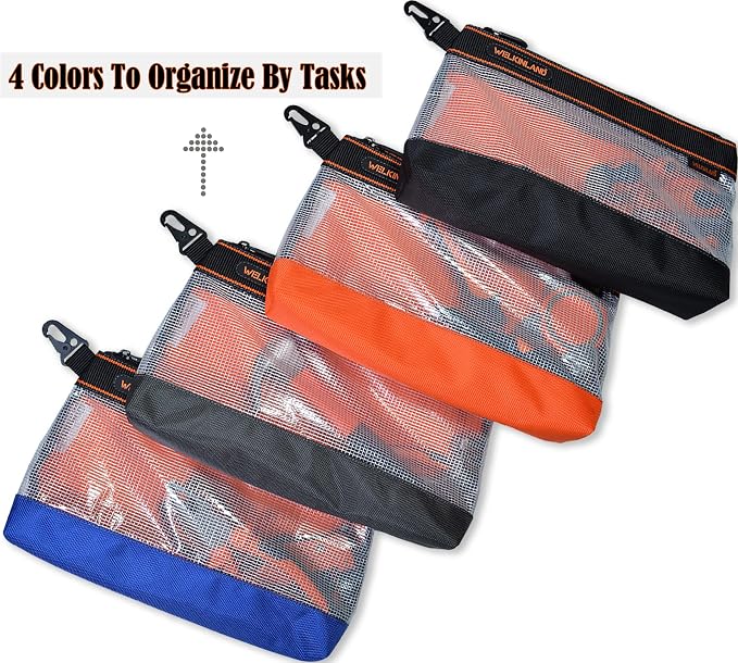 WELKINLAND Clear Tool Pouch, 4PCS Tool pouches, 13" Tools pouch, Zipper tool pouch, Tool pouch bag, Tool bag organizer, Small tool bag, Small tool pouch, Small tool bags, Tool pouches with zipper - Image 2