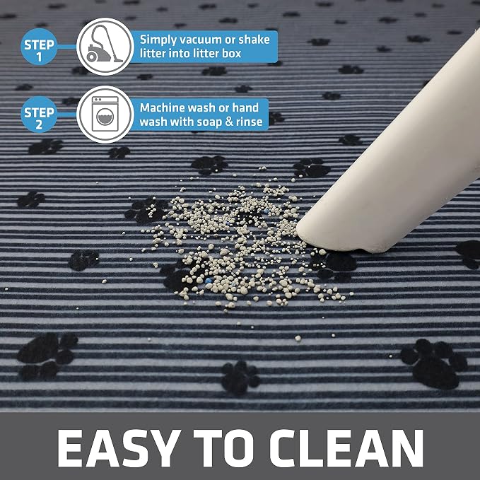 Drymate Cat Litter Box Mat, Litter Trapping Mat, Dark Grey, 28x36 XL | Waterproof, Urine-Proof, Absorbent, Machine Washable, Soft on Paws, Contains Mess, Protects Floors, Kitten Supplies, USA Made - Image 5