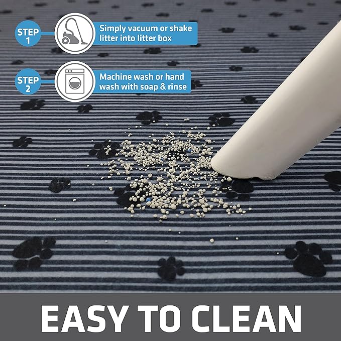 Drymate Cat Litter Box Mat Litter Trapping Mat Dark Grey, 28x36 XL, 2-Pack | Waterproof, Urine-Proof, Absorbent, Machine Washable, Soft on Paws, Contains Mess, Protects Floors, Kitten Supplies, USA Made - Image 5