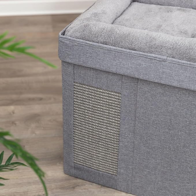Trixie Crazy Cube Stackable Cat Condos, Gray, 1-Story | Indoor Cat Furniture, Hideaway Cave, Sisal Scratching Pads, Thick Padded Bed - Image 3