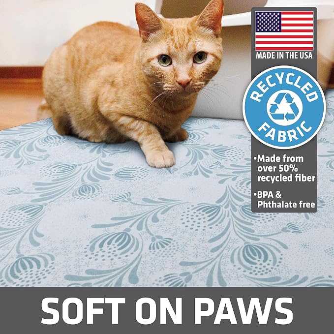Drymate Cat Litter Box Mat, Litter Trapping Mat, Light Blue, 29x36 XL | Waterproof, Urine-Proof, Absorbent, Machine Washable, Soft on Paws, Contains Mess, Protects Floors, Kitten Supplies, USA Made - Image 4