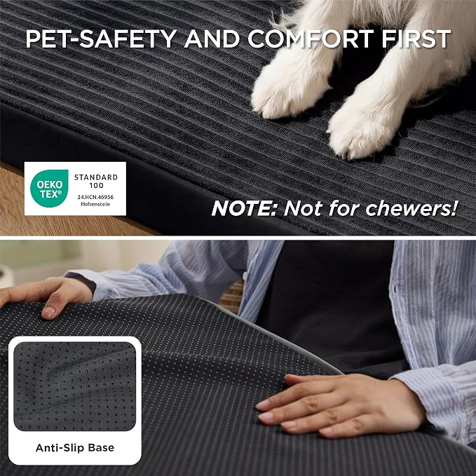Bedsure ComfyFleece Small Dog Bed with Washable Cover, 23x17 Cat Puppy Bed | Orthopedic Egg Crate Foam Pet Mat,Removable Cover, Nonslip Bottom,Not Waterproof,Not Chewproof,For Small Breeds up to 15lbs - Image 4