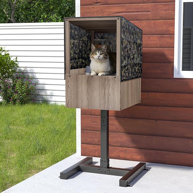 GDLF Outdoor Cat Feeding Station and Weatherproof Feral Cat Shelter | Elevated Design: Helps keep food dry and off wet ground while creating a dedicated feeding area for outdoor cats - Image 7