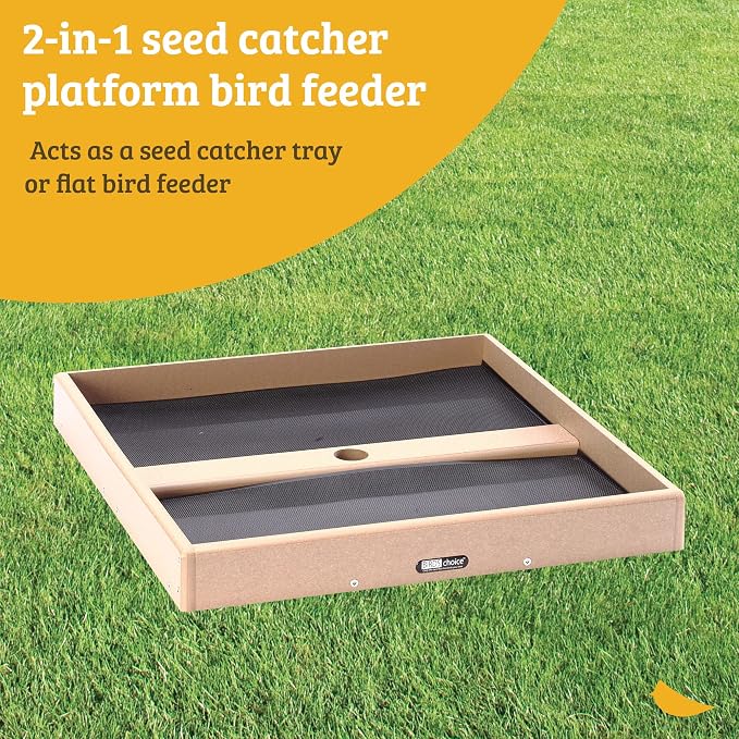 Birds Choice 21-1/2X21-1/2 Seed Catcher Open Platform | Pole Mount Tray Catches Fallen Seed to Reduce Ground Waste, Recycled Plastic Construction - Image 2