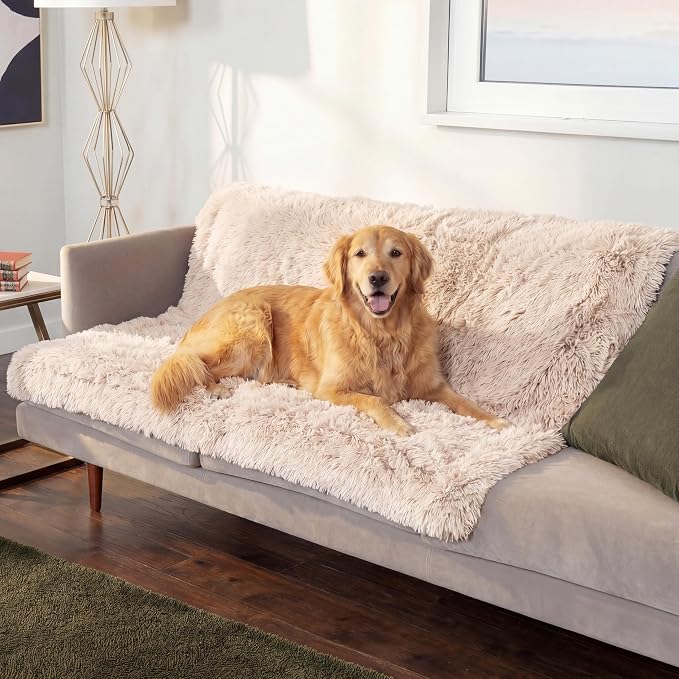Furhaven Waterproof Throw Blanket for Dogs & Indoor Cats, Reversible Protective Pet Blanket, Extra Large, Long Faux Fur & Velvet, Taupe - Image 10