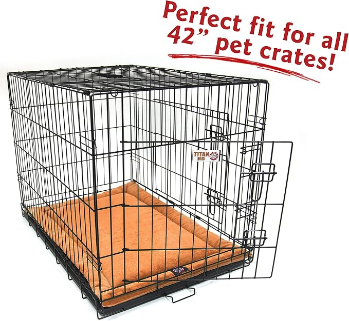 Majestic Pet Dog Crate Mat - Machine Washable Soft Plush Pet Bed Pad for Crates & Kennels | USA Crafted | 42"x26" Villa Orange - Image 3