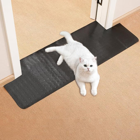 Uross Carpet Protector for Pets - 3.6FT Black Cat Carpet Protector for Doorway, Anti Scratch Under Door Cat Scratch Protector Mat by Uross