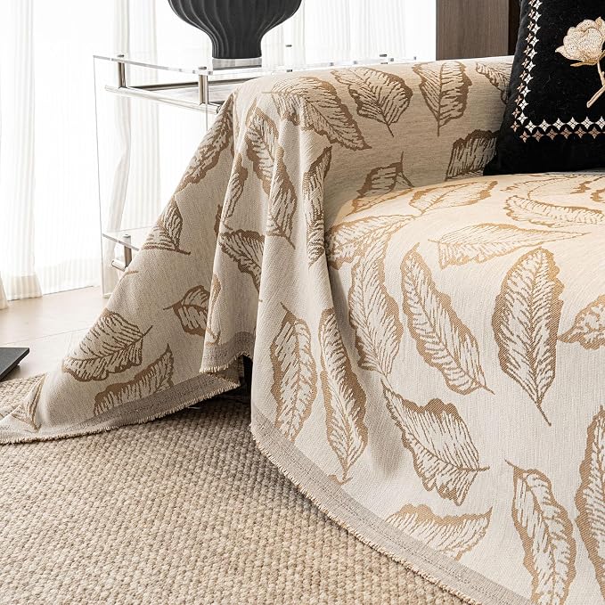 ROOMLIFE Couch Cover 3 Cushion Sofa, Washable Non Slip Furniture Sofa Protector Cover, Soft Chenille Sofa Slipcovers Sectional L Shape Dogs Couch Cover Throw Blanket with Tassels 71''X118'' - Image 5