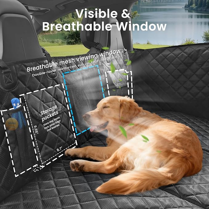 Hard Bottom Dog Car Seat Cover for Back Seat with Door Protector | 100% Waterproof, Tear-Resistant & Non-Slip, Back Seat Cover for Small Mid Cars, SUVs & Trucks, Holds 450Lbs, Easy to Clean - Image 8