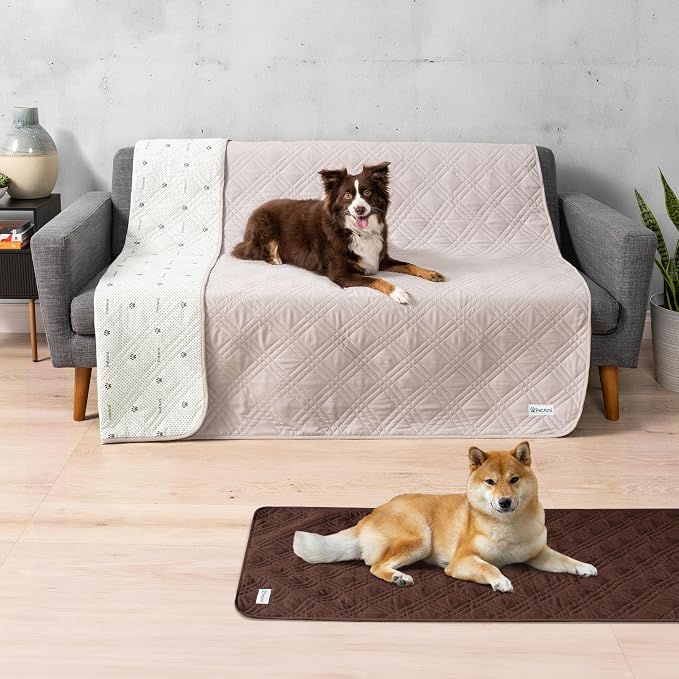 PetAmi Waterproof Couch Cover for Dogs, Non-Slip Leakproof Sofa Furniture Protector for Pet Cat, Machine Washable Bed Blanket for Car Seat, 68x82 Beige - Image 2