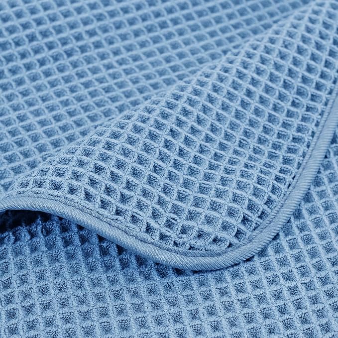 POLYTE 430 GSM Microfiber Oversize Quick Dry Lint Free Bath Towel, 60 x 30 in, 4 Pack (Waffle Weave) - Image 7