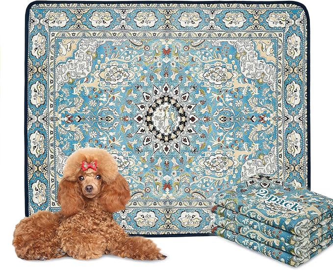 Qeils Washable Pee Pads for Dogs, Reusable Puppy Pads 36"x 41" 2 Pack | Leak-Proof, Super Absorbent Potty Training Pads With Non-Slip Backing For Crates, Floor, Playpen, Whelping & Furniture by Qeils